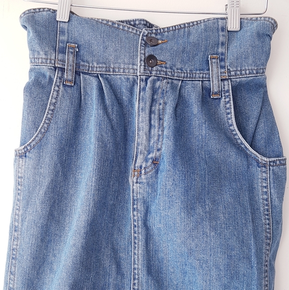 ASOS High Waisted Blue Denim Skirt - Picture 2 of 6
